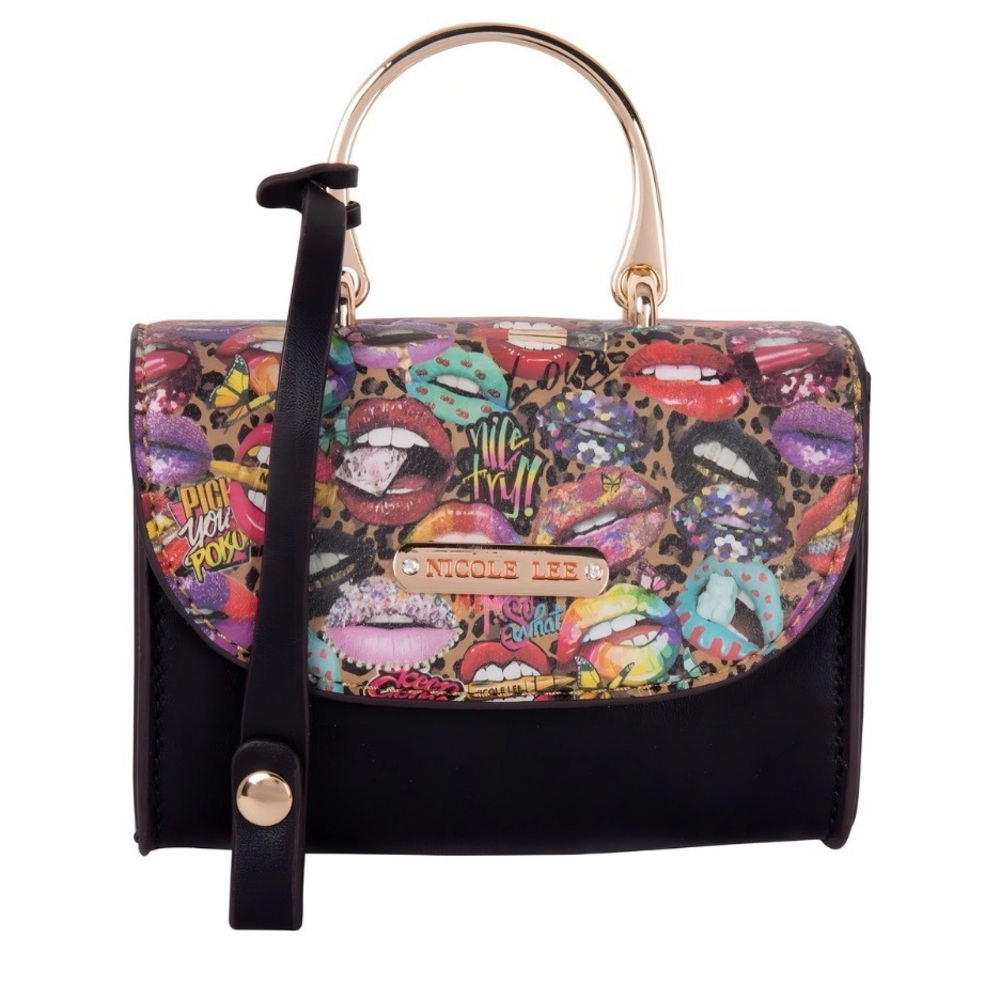 Nicole Lee Colorful Mini Print Satchel - Picture 1 of 9